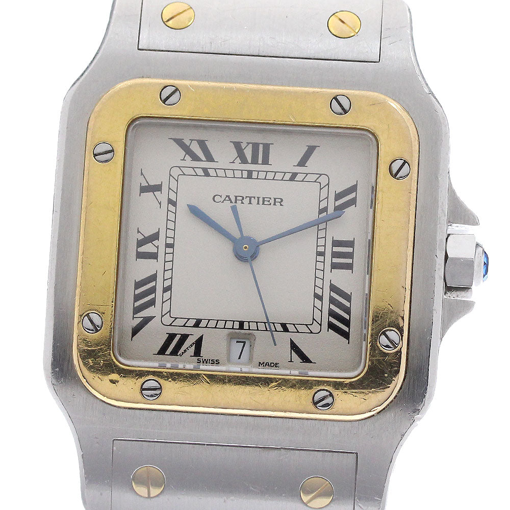 CARTIER Santos GalbeeLM W20011C4 YG bezel beige Dial Quartz Men's Watch_964288