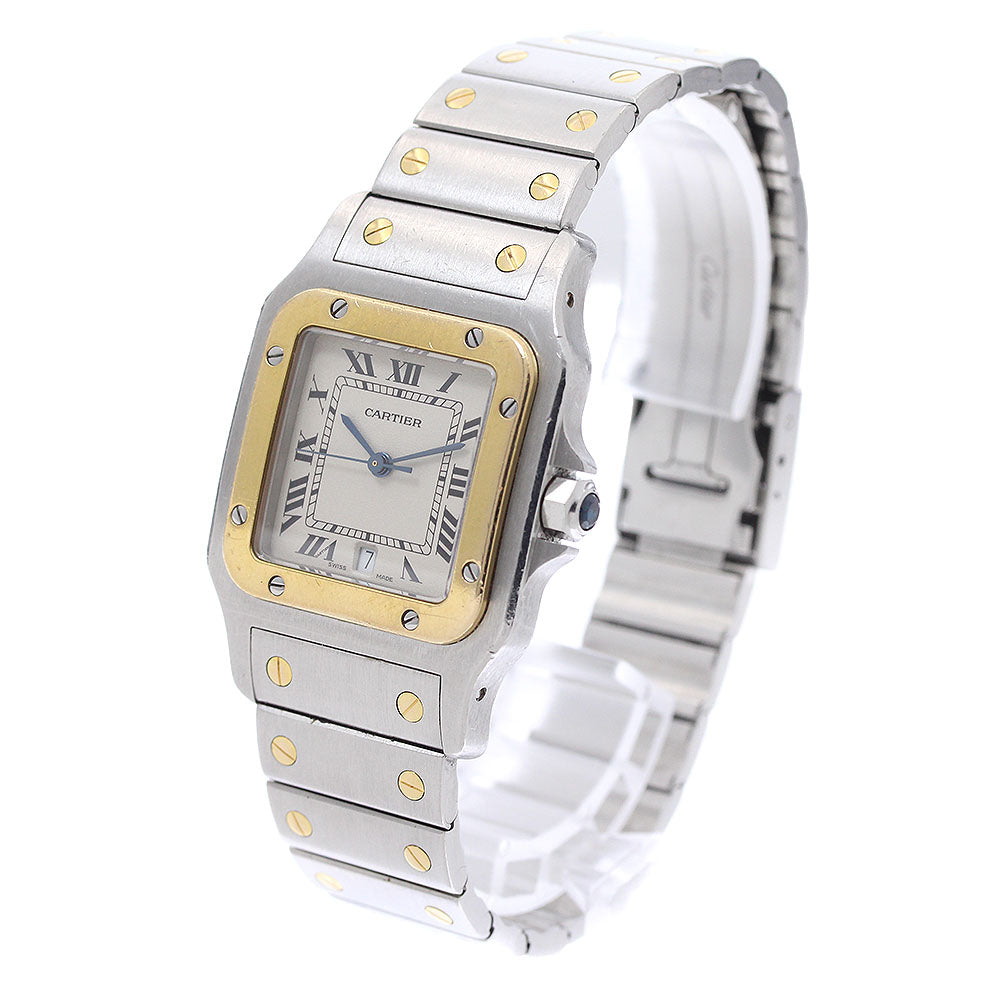 CARTIER Santos GalbeeLM W20011C4 YG bezel beige Dial Quartz Men's Watch_964288