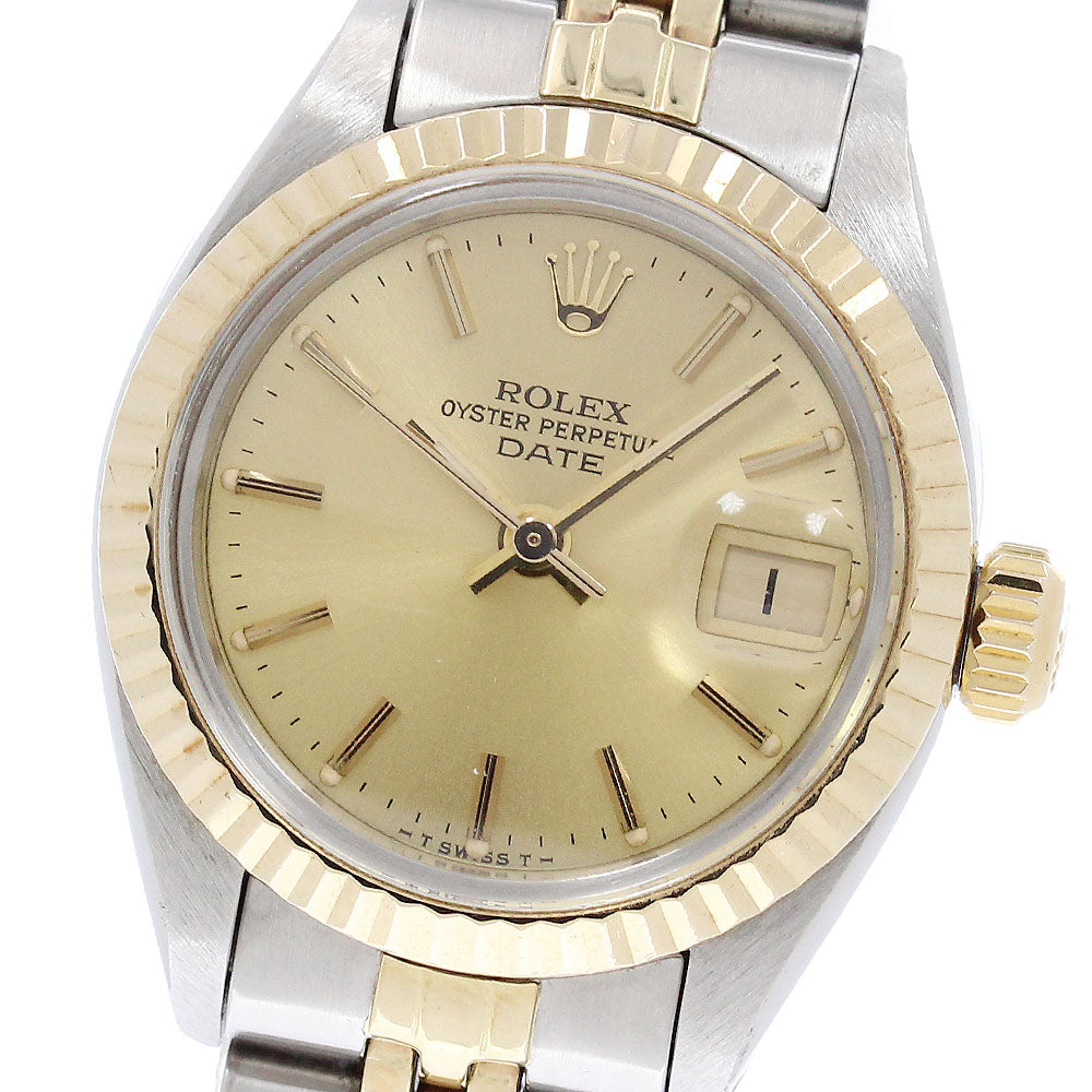 ROLEX Oyster Perpetual Date 6917/3 YG bezel Automatic Ladies Watch_964941