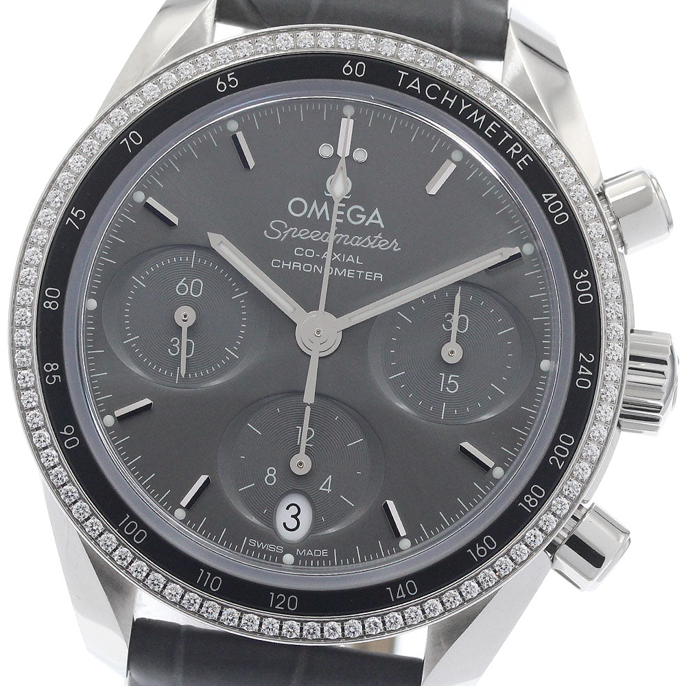 OMEGA Speedmaster 324.38.38.50.06.001 diamond bezel chronograph gray Dial Automatic Men's Watch_965244