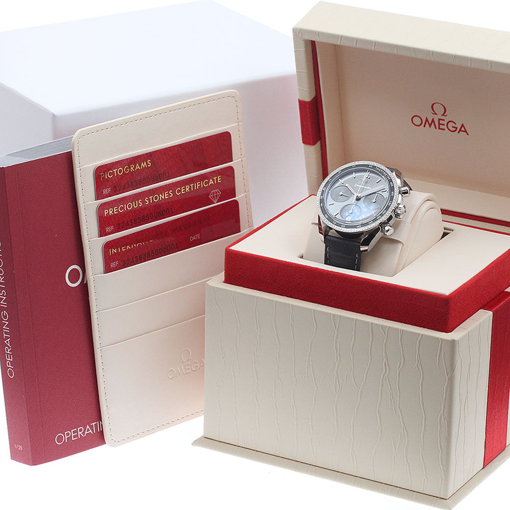 OMEGA Speedmaster 324.38.38.50.06.001 diamond bezel chronograph gray Dial Automatic Men's Watch_965244