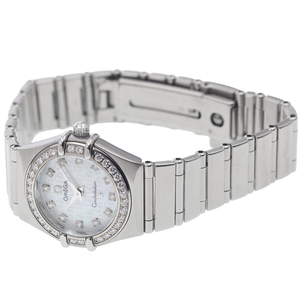 OMEGA Constellation 1460.75 12P diamond bezel White shell Dial Quartz Ladies Watch_965359