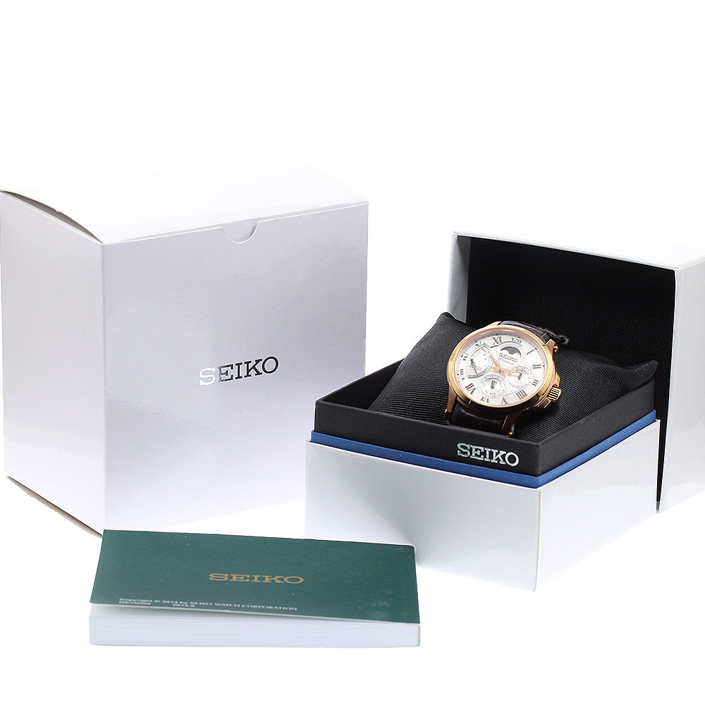 SEIKO Premier Kinetic Direct Drive SRX008P1 Day Date Moon Phase Silver Dial Auto quartz Men's Watch_965652