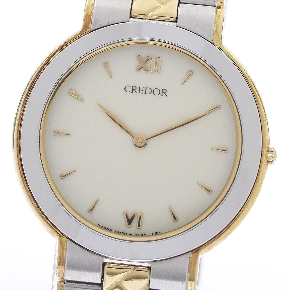 SEIKO CREDOR 8N70-6160/GCAD009 beige Dial Quartz Men's Watch_966230