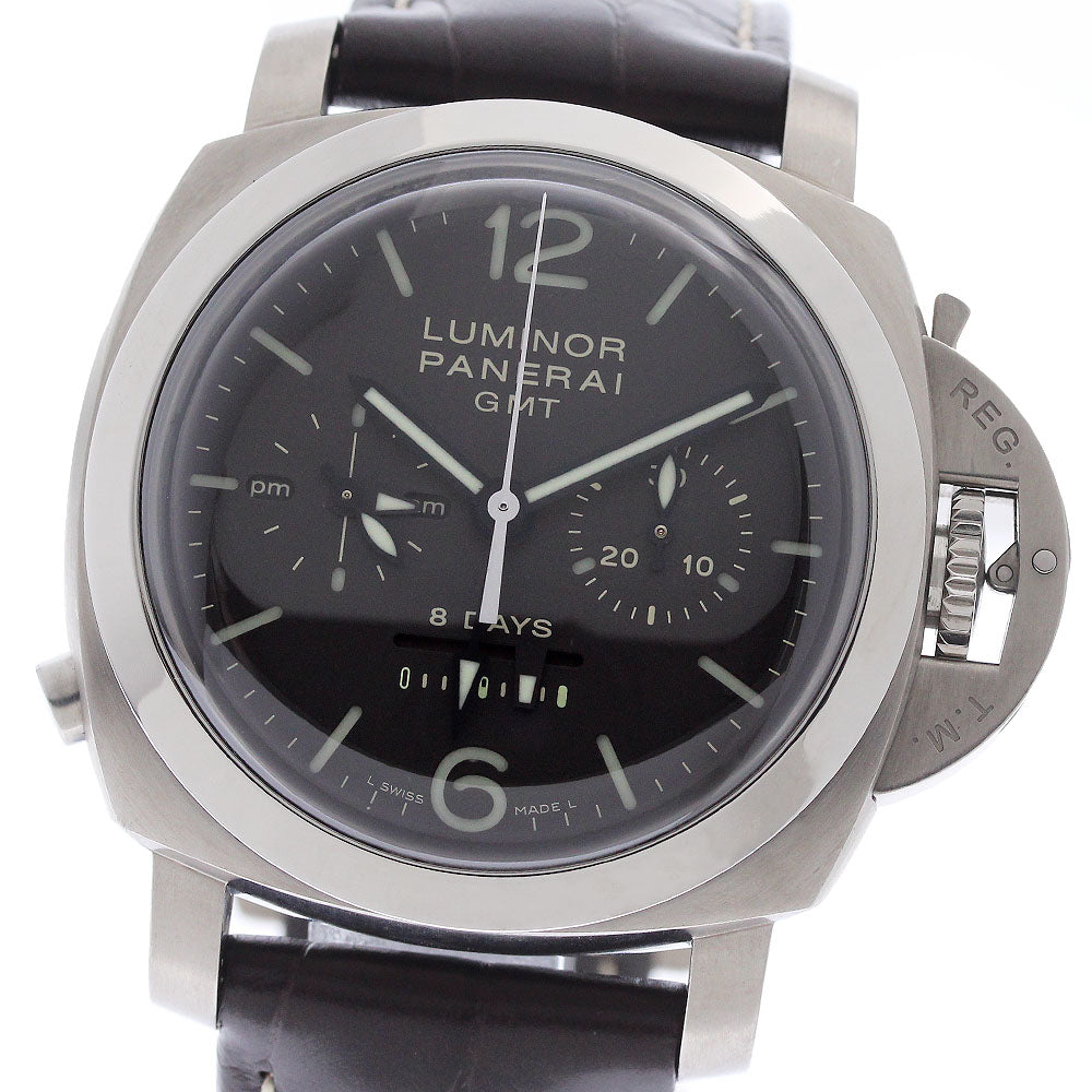 PANERAI Luminor 1950 Monople Sante PAM00311 8 Days GMT Chronograph Brown Dial Hand Winding Men's Watch_966341