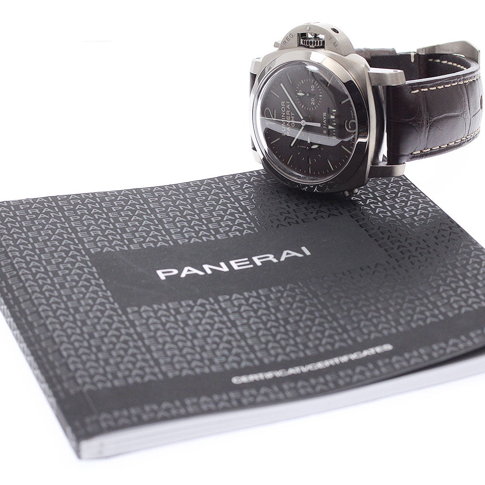 PANERAI Luminor 1950 Monople Sante PAM00311 8 Days GMT Chronograph Brown Dial Hand Winding Men's Watch_966341