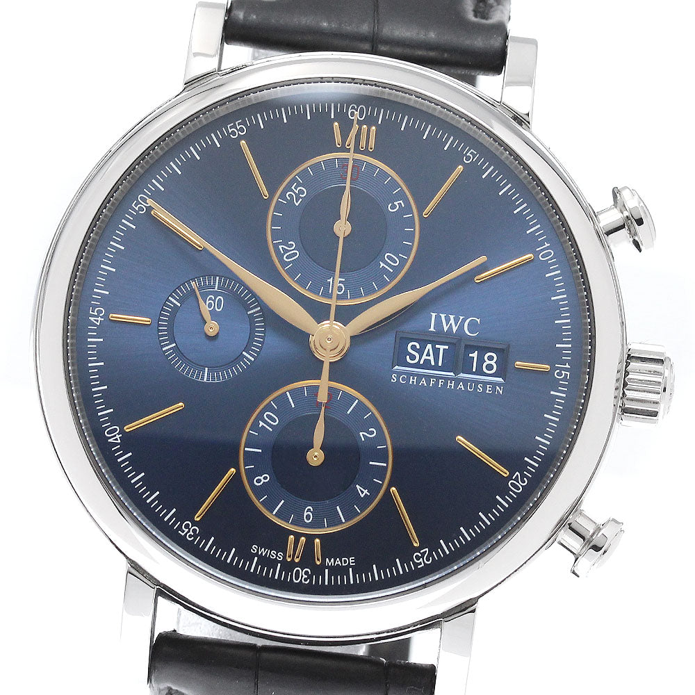 IWC SCHAFFHAUSEN Portofino IW391036 Chronograph day date Navy Dial Automatic Men's Watch_966361