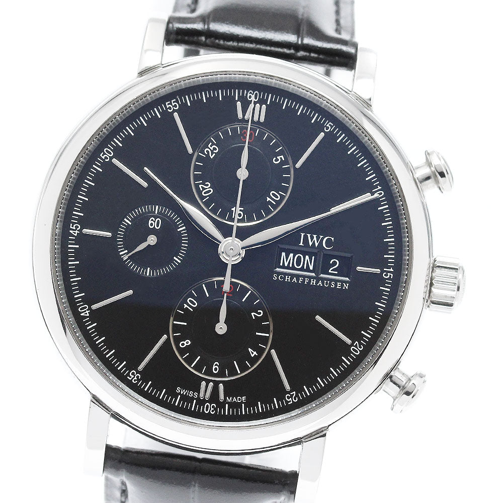 IWC SCHAFFHAUSEN Portofino IW391008 Day-Date Chronograph black Dial Automatic Men's Watch_966392