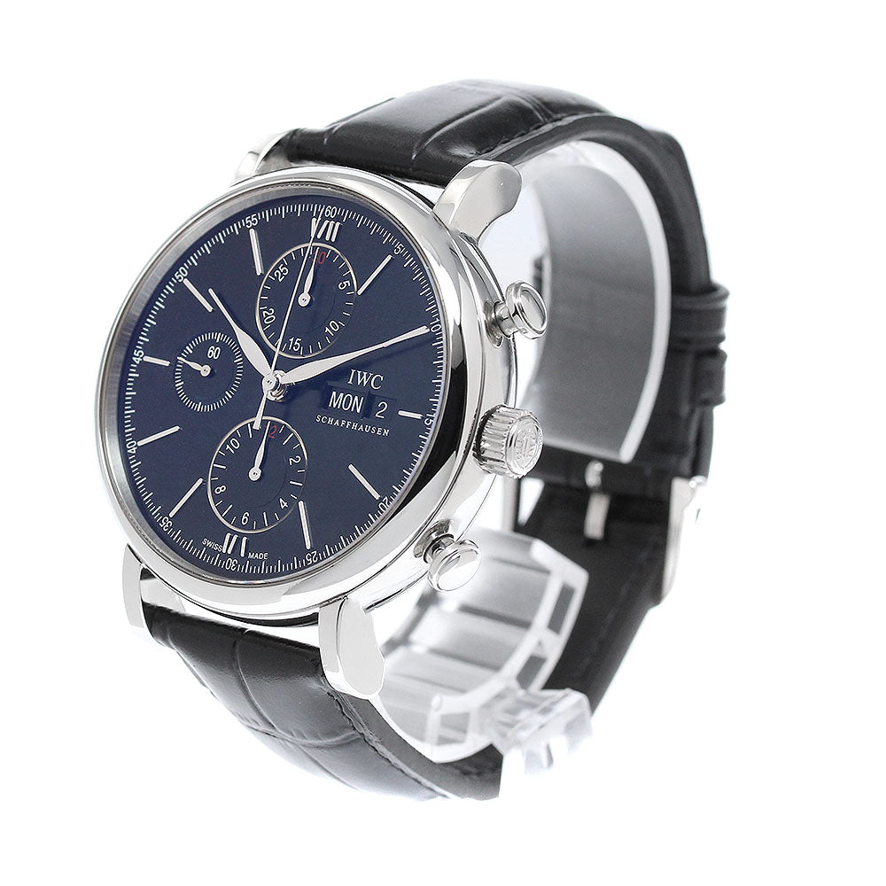 IWC SCHAFFHAUSEN Portofino IW391008 Day-Date Chronograph black Dial Automatic Men's Watch_966392