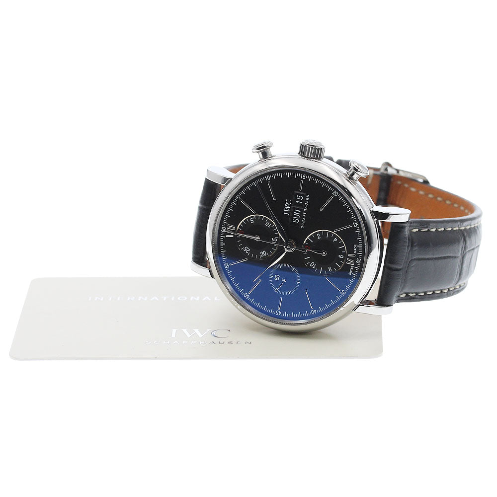 IWC SCHAFFHAUSEN Portofino IW391008 Day-Date Chronograph black Dial Automatic Men's Watch_966489