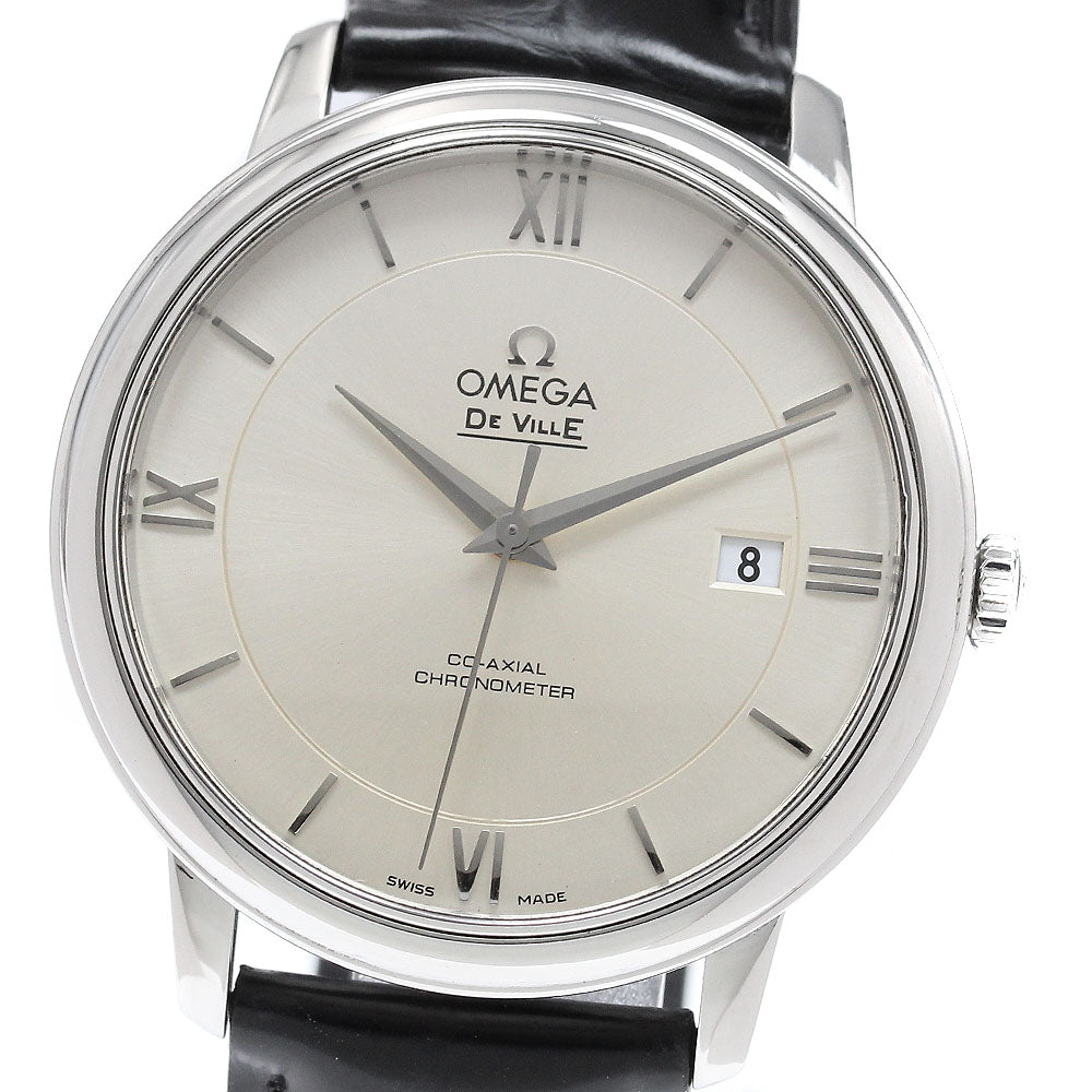 OMEGA De Ville Prestige Coaxial 424.13.40.20.02.001 Date Silver Dial Automatic Men's Watch_966501