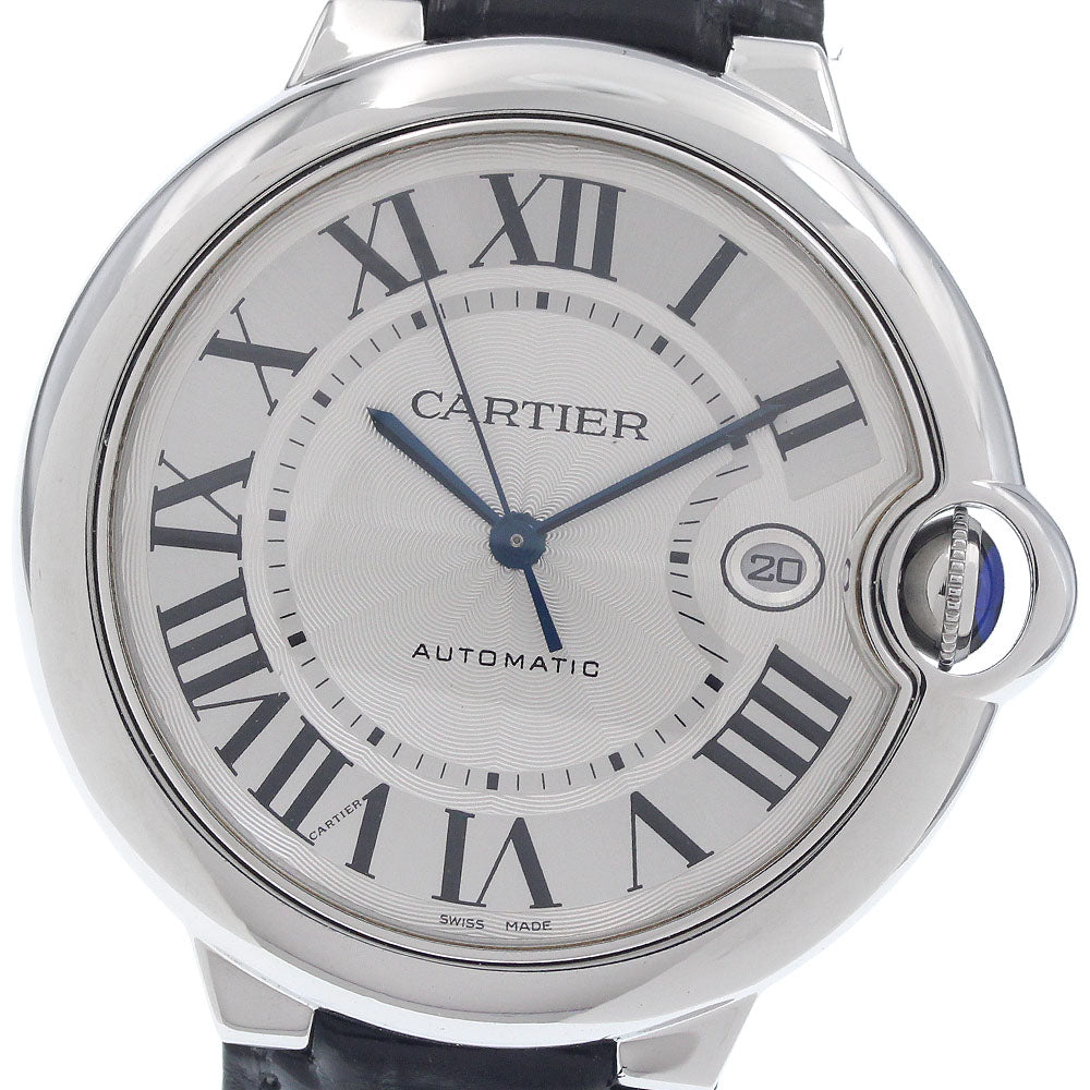 CARTIER Baron blue 42mm W69016Z4 Date Silver Dial Automatic Men's Watch_966519