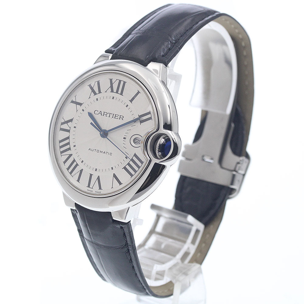 CARTIER Baron blue 42mm W69016Z4 Date Silver Dial Automatic Men's Watch_966519