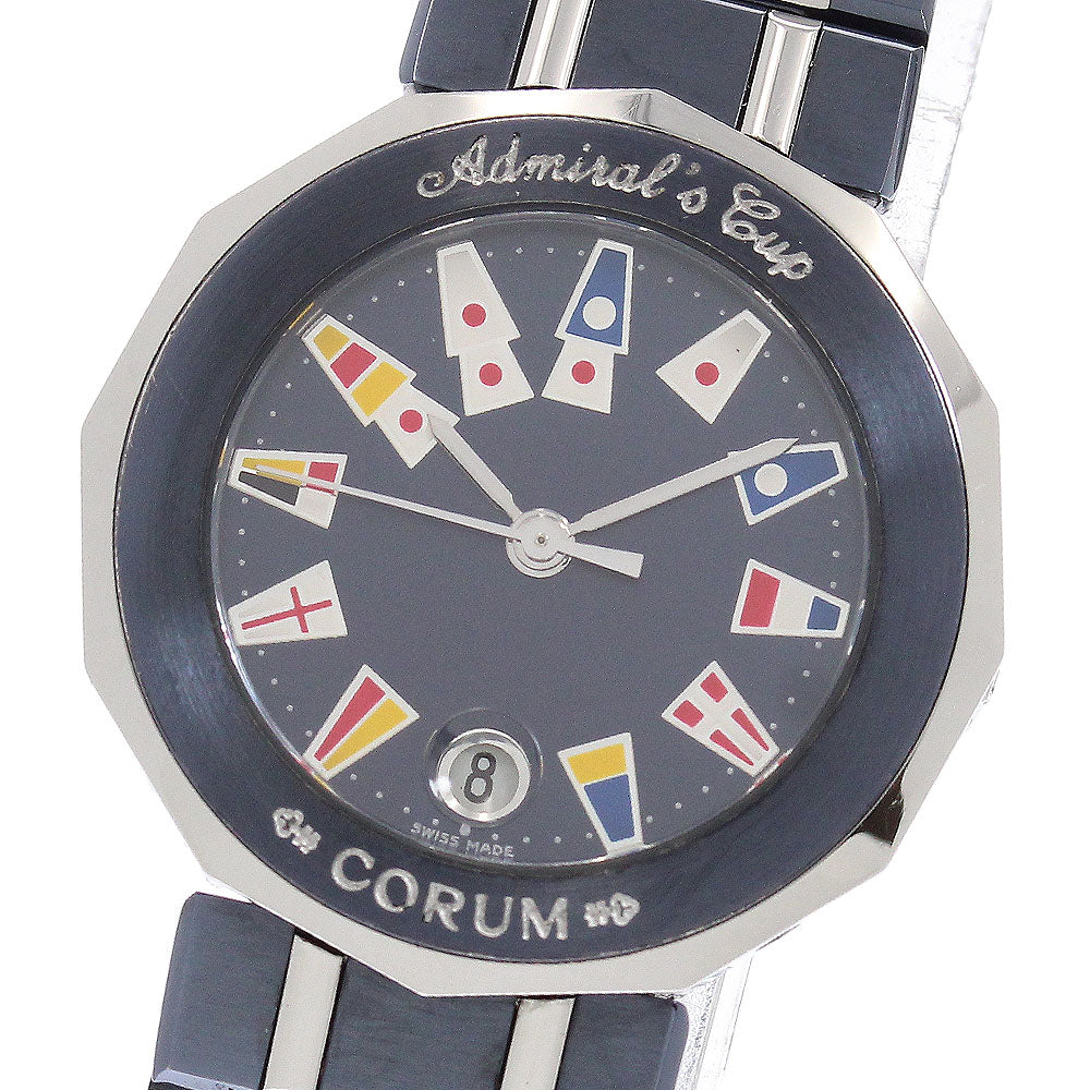 CORUM Admirals cup 39.610.30V050 Date Navy Dial Quartz Ladies Watch_966751