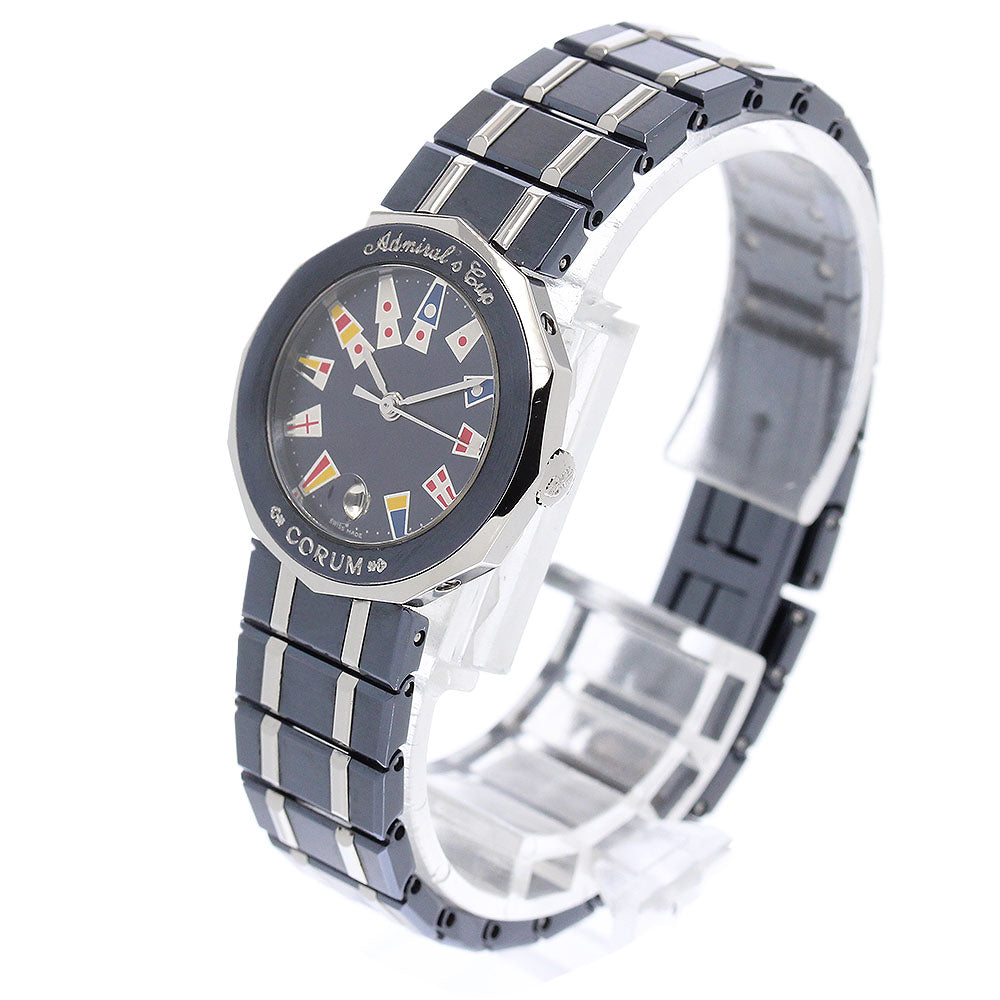 CORUM Admirals cup 39.610.30V050 Date Navy Dial Quartz Ladies Watch_966751