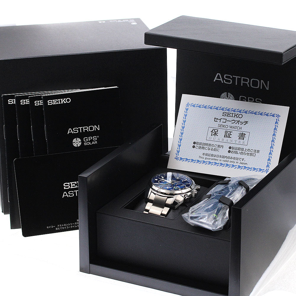 SEIKO Astron SBXC055/5X53-0AJ0 blue Dial Solar Powered Radio Men's Watch_967134