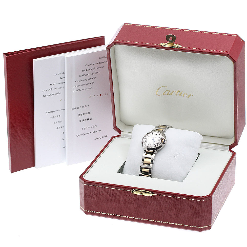 CARTIER Baron blue SM W2BB0010 28MM Silver Dial Quartz Ladies Watch_969491