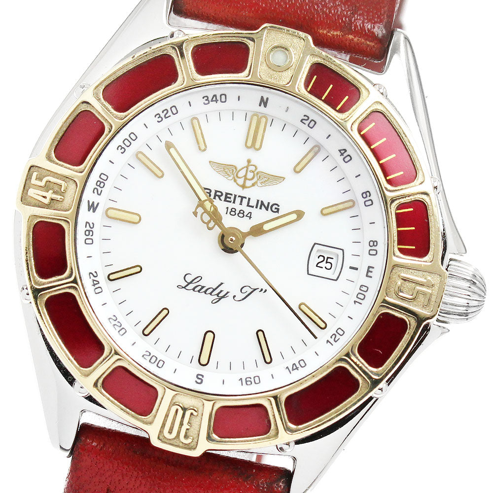 BREITLING Lady J D52065 Date YG bezel white Dial Quartz Ladies Watch_970404