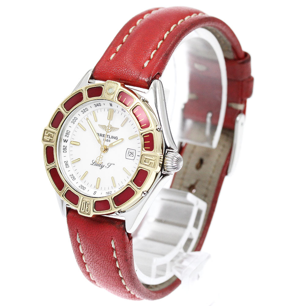 BREITLING Lady J D52065 Date YG bezel white Dial Quartz Ladies Watch_970404