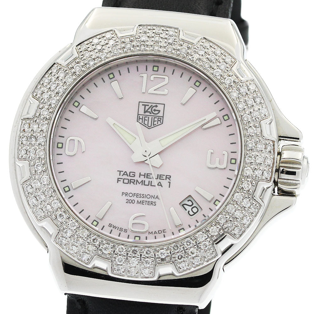 TAG HEUER Formula 1 WAC1216.BC0841 diamond bezel date Pink shell Dial Quartz Ladies Watch_970446