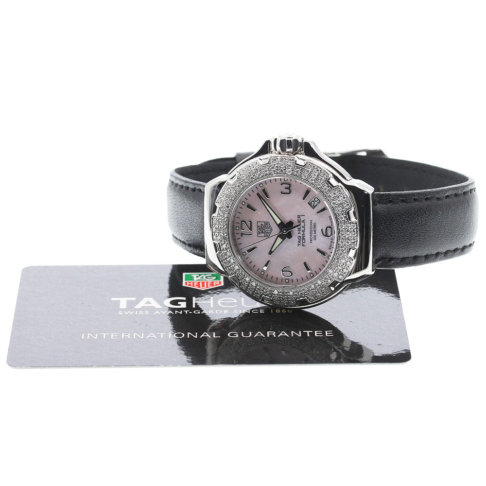 TAG HEUER Formula 1 WAC1216.BC0841 diamond bezel date Pink shell Dial Quartz Ladies Watch_970446