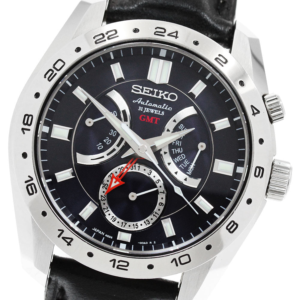 SEIKO mechanical SARN003/4S36-00A0 GMT black Dial Automatic Men's Watch_970580