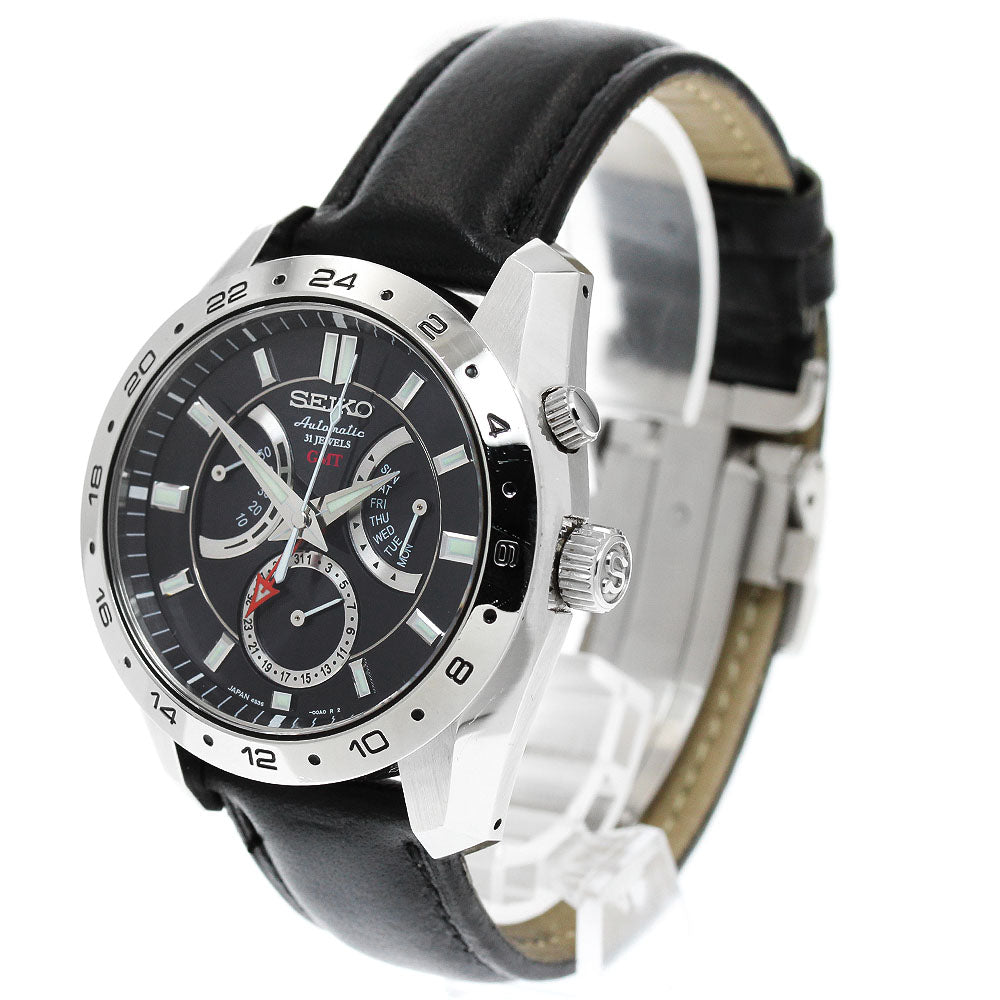 SEIKO mechanical SARN003/4S36-00A0 GMT black Dial Automatic Men's Watch_970580