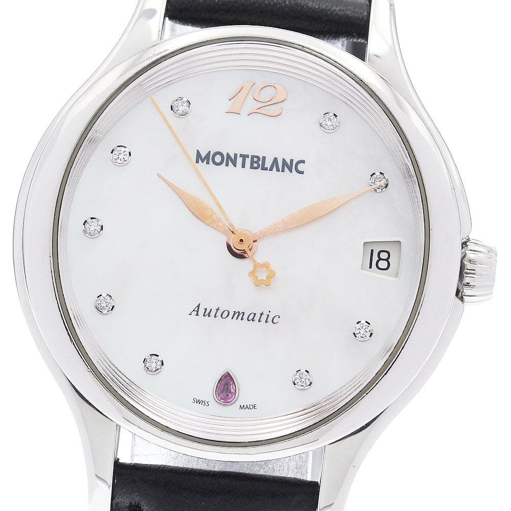 MONTBLANC 9P diamond date White shell Dial Automatic Boy's Watch_970773