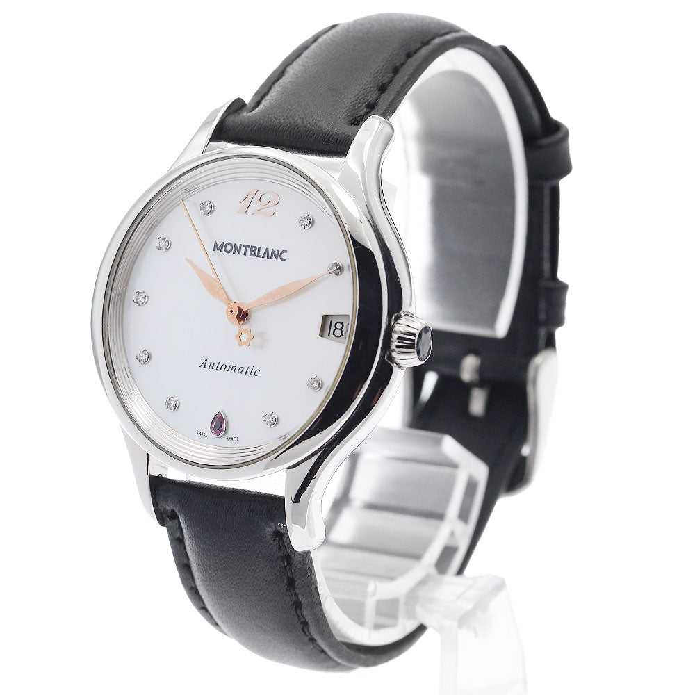 MONTBLANC 9P diamond date White shell Dial Automatic Boy's Watch_970773