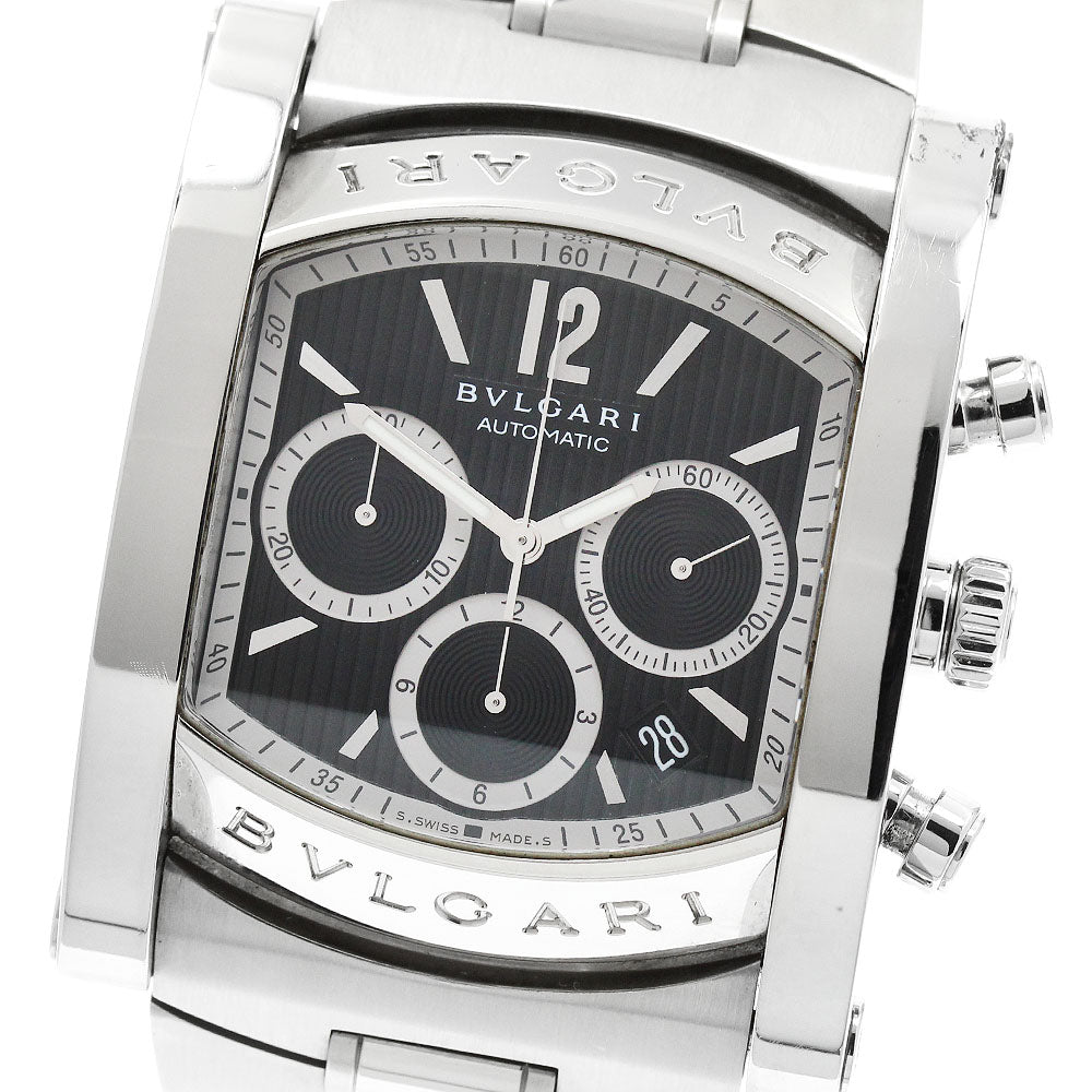 BVLGARI Assioma AA48SCH Chronograph Date black Dial Automatic Men's Watch_971288