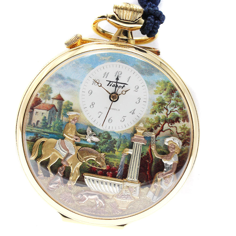 TISSOT Luge Karakuri music box Hand Winding Men's Pocket watch_971542