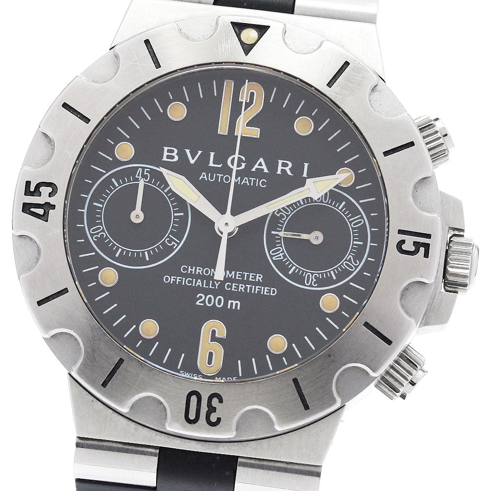BVLGARI Diagono Scuba SC38S Chronograph black Dial Automatic Men's Watch_972058