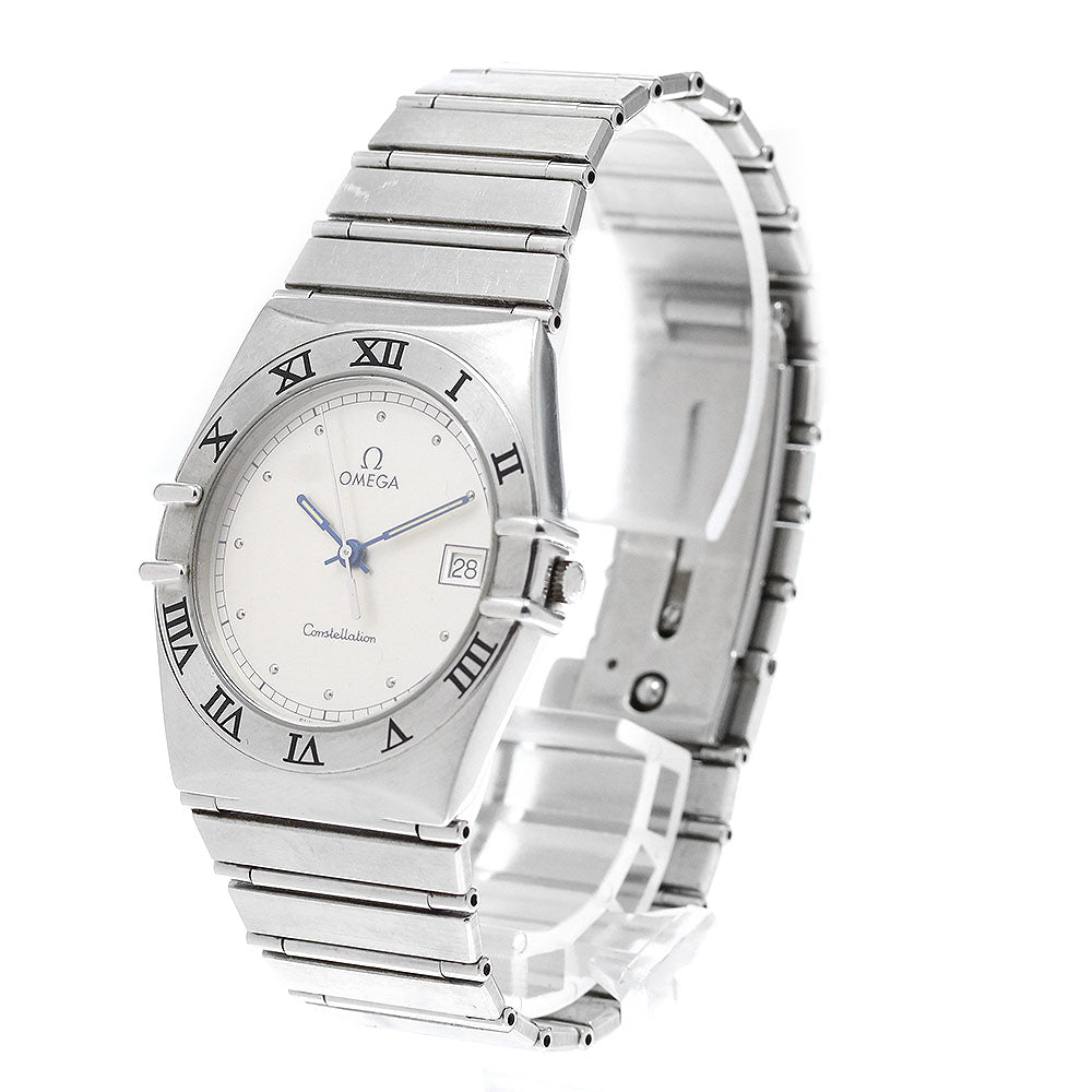OMEGA Constellation date flat bezel Silver Dial Quartz Men's Watch_972121