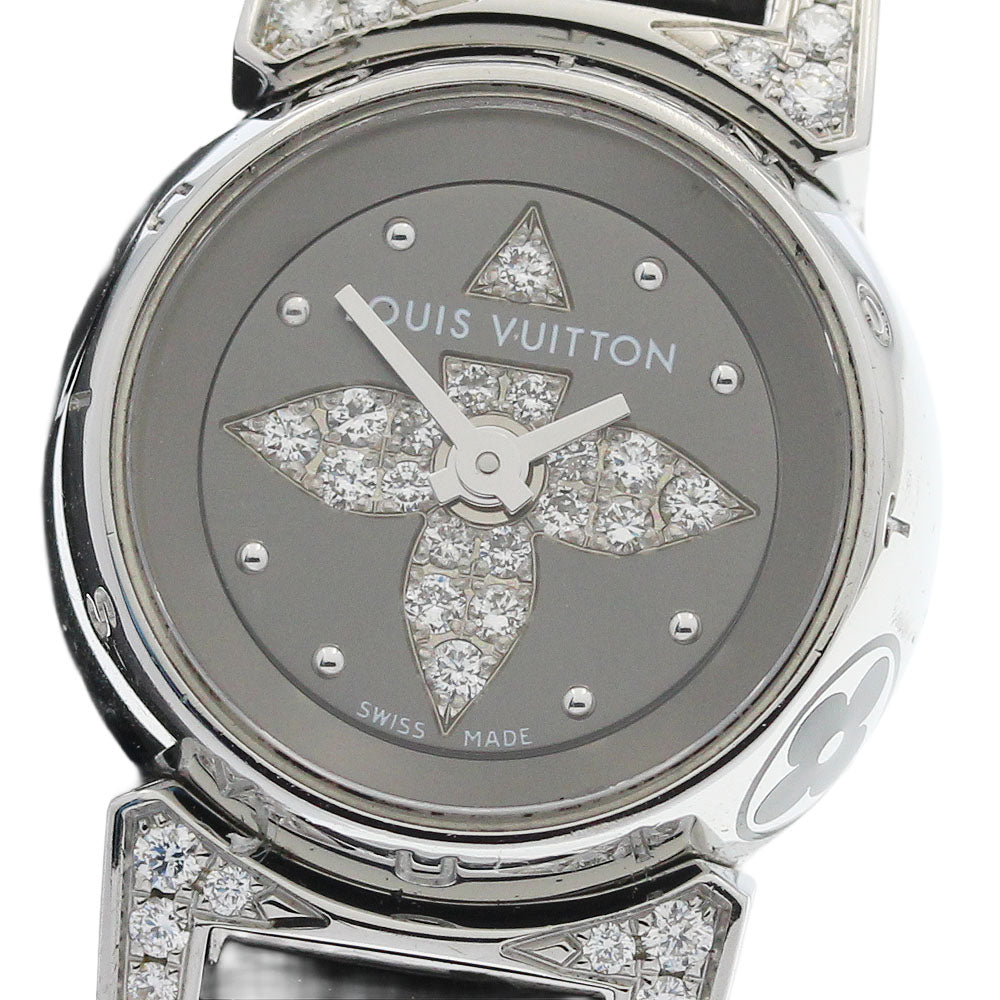 LOUIS VUITTON Tambour bijou Q151K diamond gray Dial Quartz Ladies Watch_972140