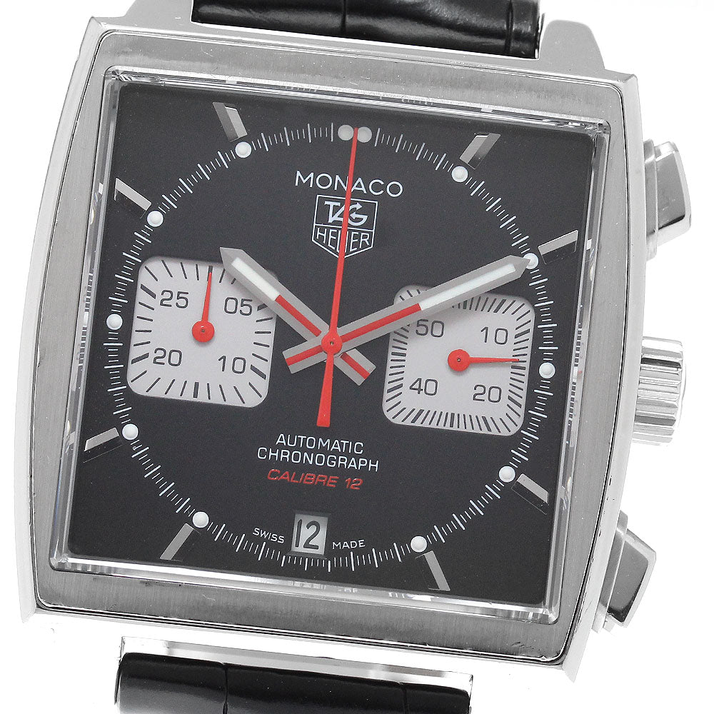 TAG HEUER Monaco Racing CAW2114-0 Chronograph Caliber 12 black Dial Automatic Men's Watch_972349