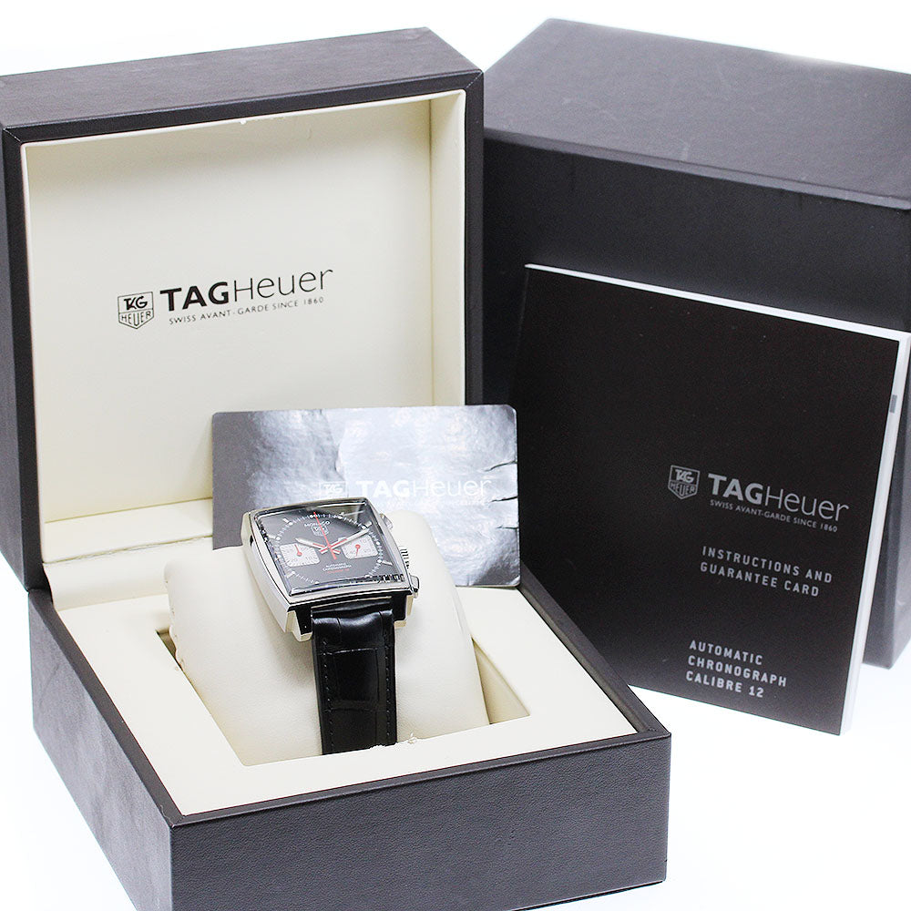 TAG HEUER Monaco Racing CAW2114-0 Chronograph Caliber 12 black Dial Automatic Men's Watch_972349