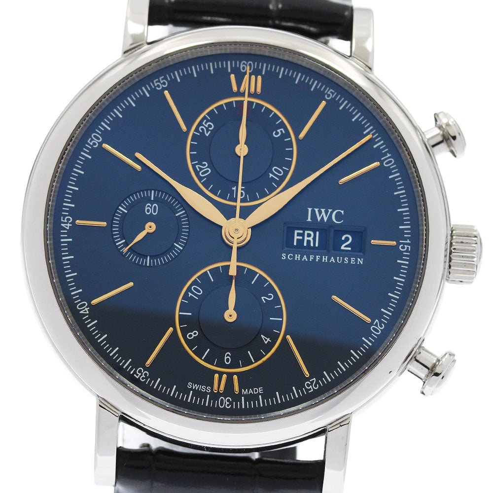 IWC SCHAFFHAUSEN Portofino IW391036 Chronograph day date Navy Dial Automatic Men's Watch_972566