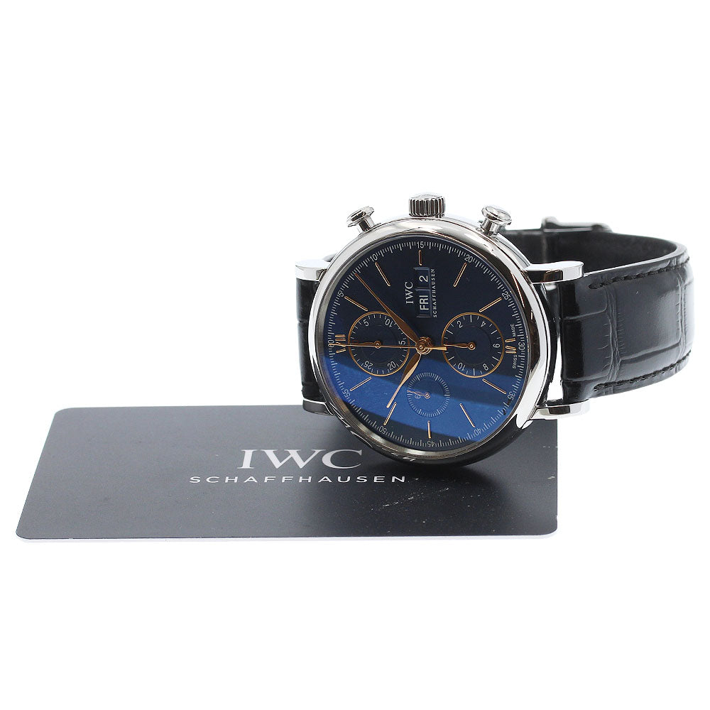 IWC SCHAFFHAUSEN Portofino IW391036 Chronograph day date Navy Dial Automatic Men's Watch_972566
