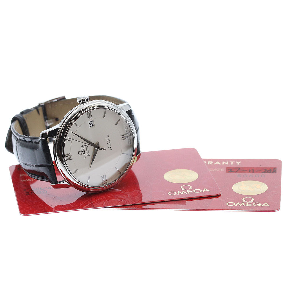 OMEGA De Ville Prestige Coaxial 424.13.40.20.02.001 Date Silver Dial Automatic Men's Watch_972655