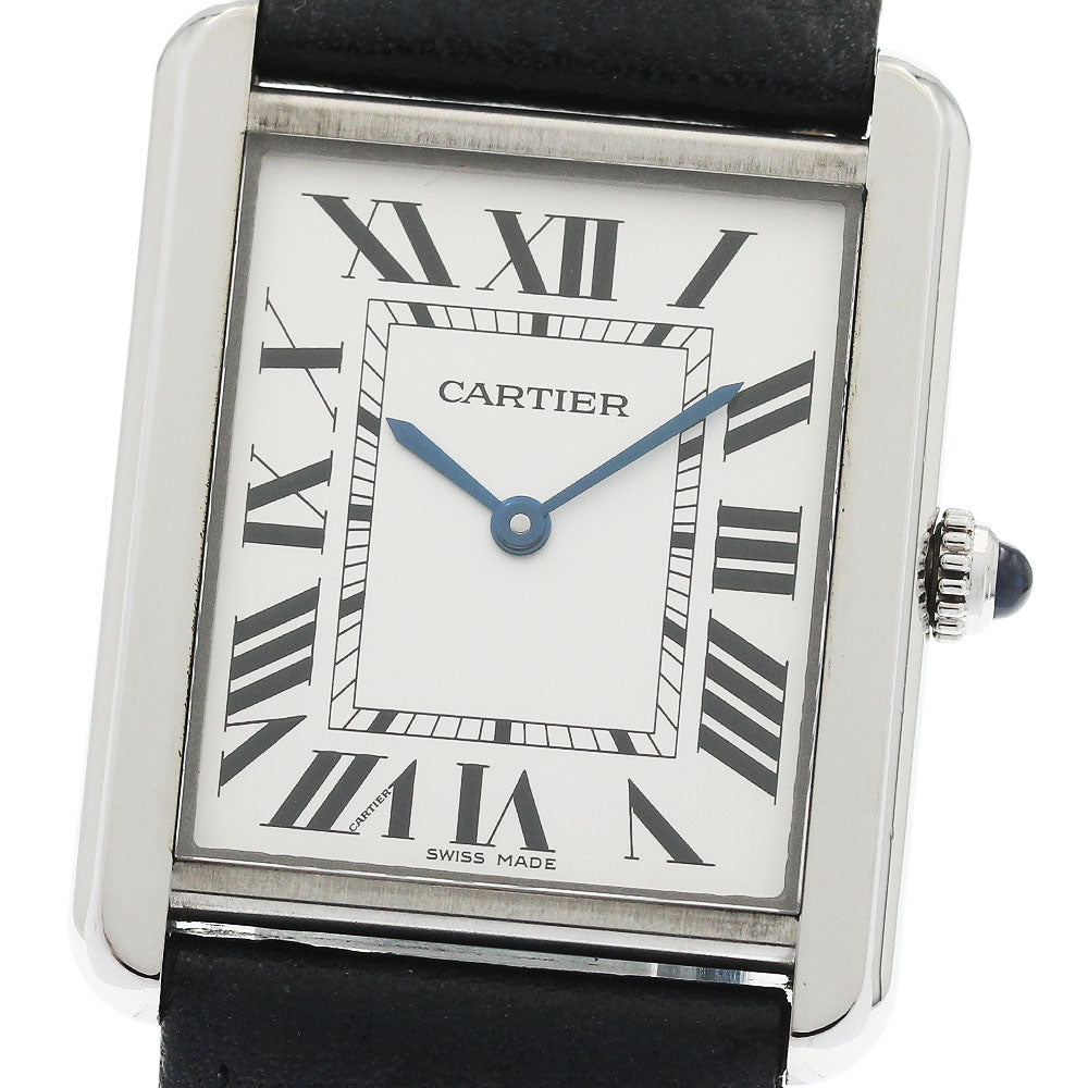 CARTIER Tank solo LM WSTA0028 Silver Dial Quartz Men's Watch_972678