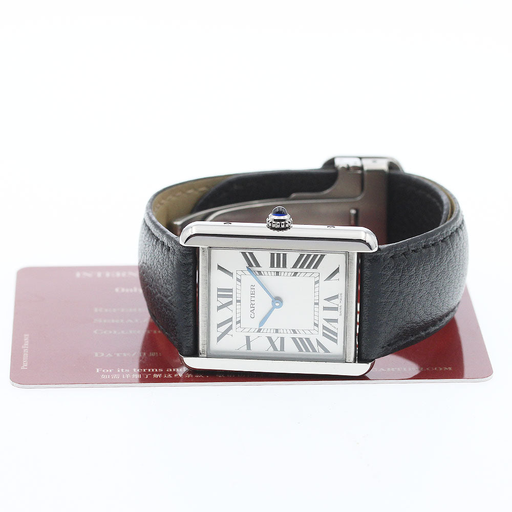CARTIER Tank solo LM WSTA0028 Silver Dial Quartz Men's Watch_972678
