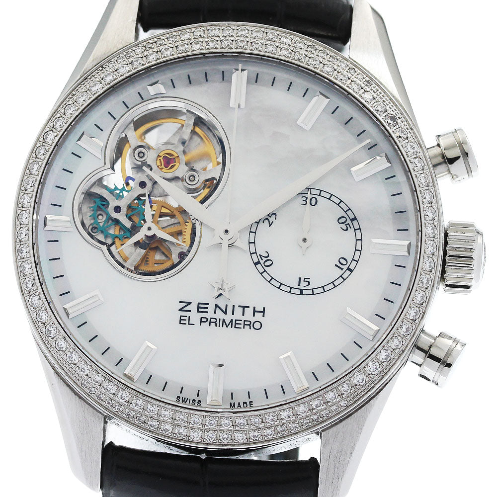 ZENITH El Primero 16.2150.4062//81.C754 Diamond Bezel White shell Dial Automatic Men's Watch_972747