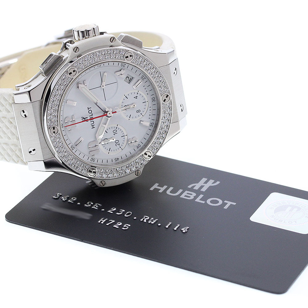 HUBLOT Big Bang Steel White Diamond 342.SE.230.RW.114 Chronograph white Dial Automatic Men's Watch_972952
