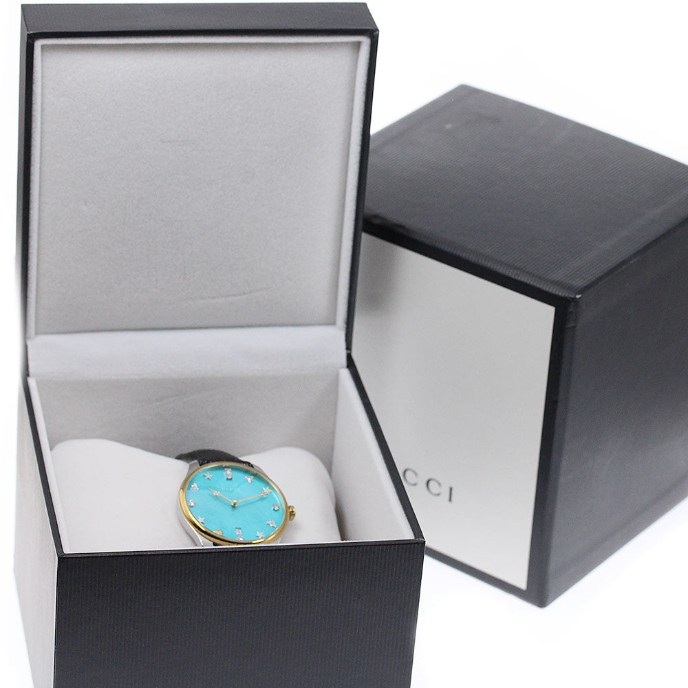 GUCCI G timeless 126.4/YA1264090 8P diamond Blue shell Dial Quartz Men's Watch_973089