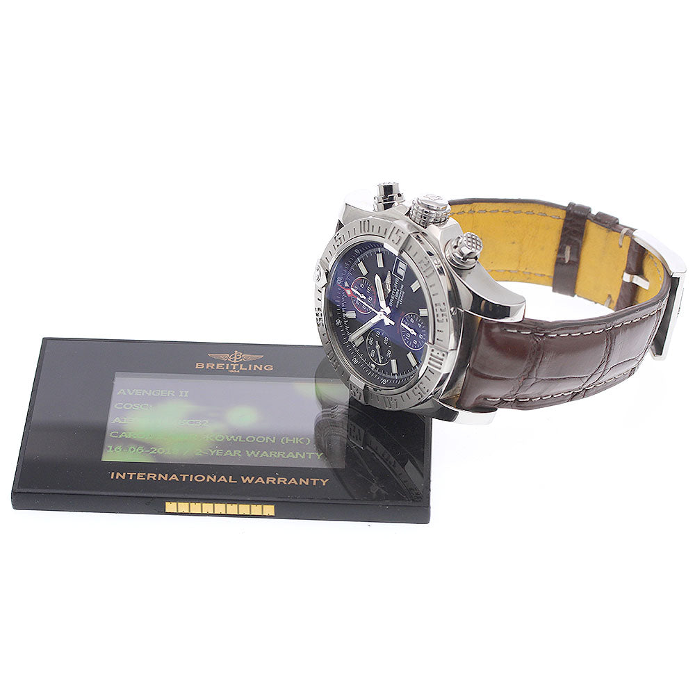 BREITLING Avenger 2 A13381 Date Chronograph black Dial Automatic Men's Watch_973315