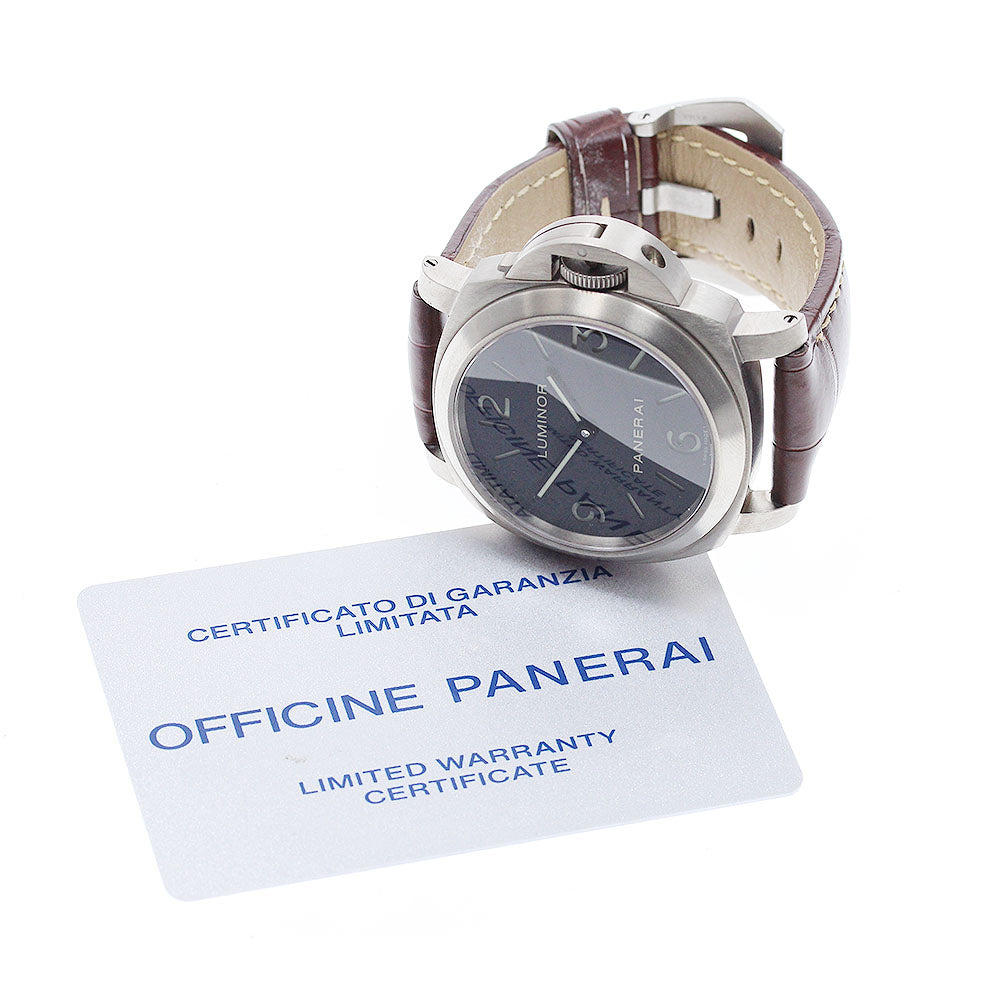 PANERAI Luminor base PAM00176 black Dial Hand Winding Men's Watch_973320