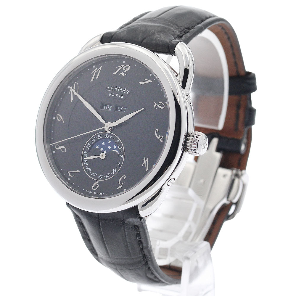 HERMES Grand Lune Maxim Arceau AR8.810 Moon phase black Dial Automatic Men's Watch_973693