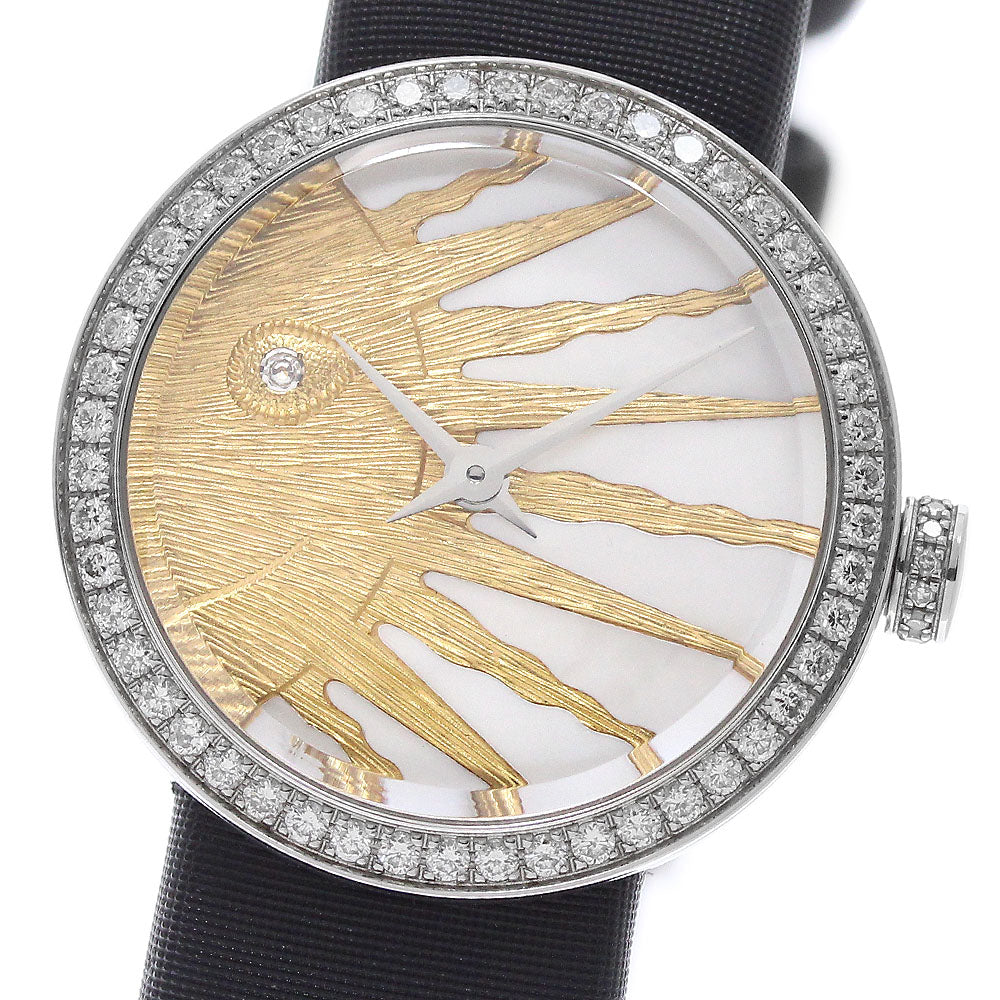 Dior La D de Dior Rose Celeste CD04711X1001 Diamond Bezel White shell / gold Dial Quartz Ladies Watch_974133