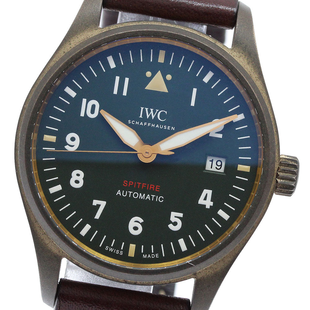 IWC SCHAFFHAUSEN Spitfire IW326802 Date green Dial Automatic Men's Watch_974137