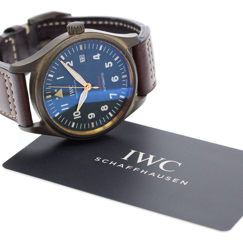IWC SCHAFFHAUSEN Spitfire IW326802 Date green Dial Automatic Men's Watch_974137